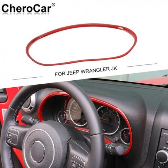Red trument Dashboard Decor Trim Cover Ring For Jeep Wrangler JK 2011-2017