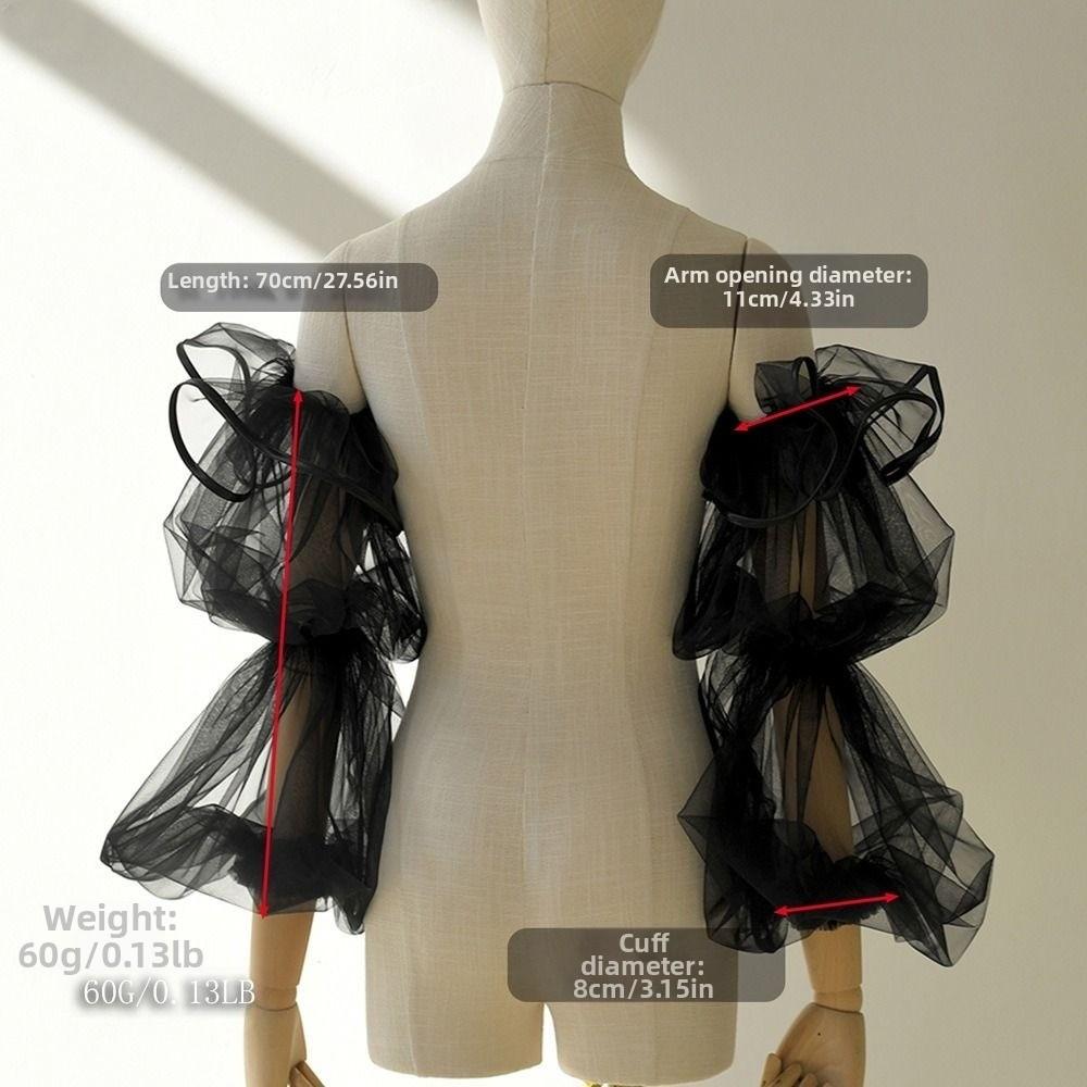 Mesh Bridal Sleeves Black Color Wedding Arm Covers High Quality Arm Sleeves Party