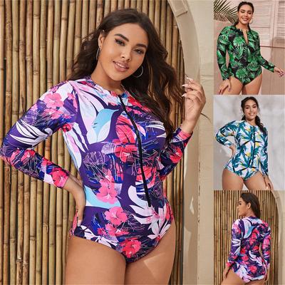 Sommer-Bikini für mollige Frauen in Übergröße, große Größen, langärmelig, Dreieck-Shorts, Rashguards, Surf-Einteiler, Schnorchel-Bademode