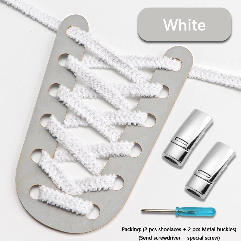 New Plush Elastic Laces Sneakers Magnetic Lock Shoelaces Without ties Kids Adult Flats No Tie Shoe laces for Shoes Accessories