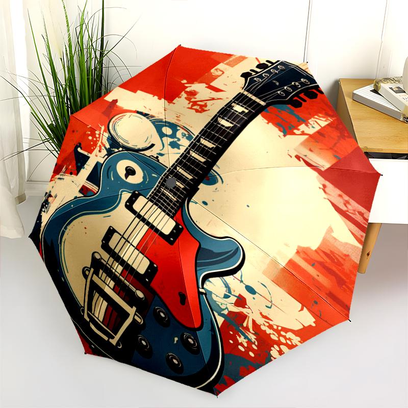

1PC electric guitar Umbrella Portable Folding Umbrella Iron Frame Hole Bone Structure Outdoor Home Umbrella A11 разноцветный