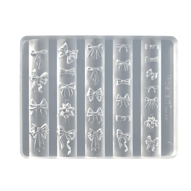 Professional Grade Transparent Nail Silicone Mold With Intricate Bows Detailing Manicure Mould For Creative Accessories 1