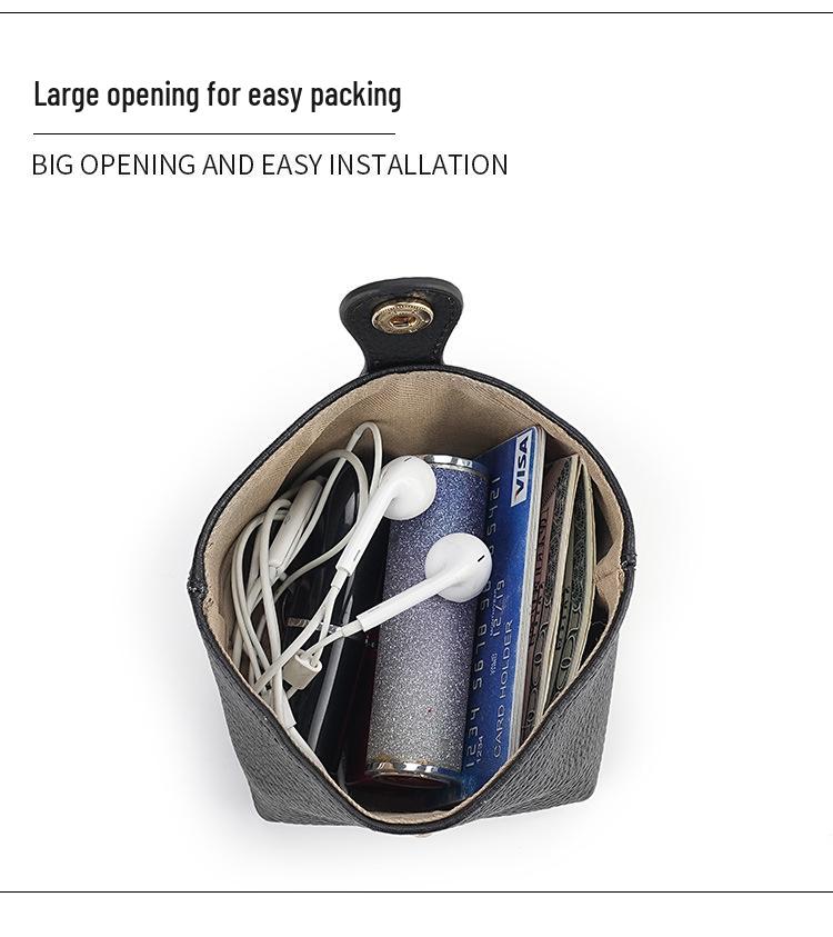 Urocza japońska i koreańska mini portmonetka ze skóry bydlęcej na monety, słuchawki, szminkę i klucze