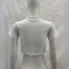Spring and summer women's short round neck characteristic sexy exposed navel street T-shirt