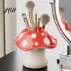 Durable Resin Pencil Holder Cute Mushroom Pen Holder, Desktop Organizer with Non-Slip Thick Stable Base, Non-toxic Desk Accessory for Modern