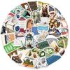 10/30/50/100pcs Vintage Travel Cartoon Stickers Watercolor Aesthetic Decals DIY Guitar Luggage Scrapbook Outdoor Scenery Sticker