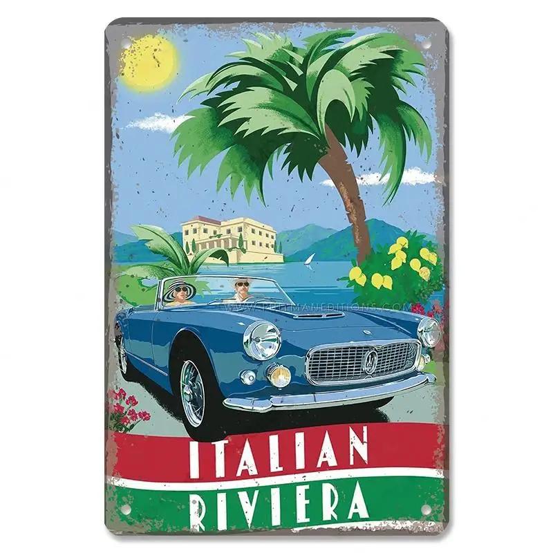 Vintage Dad's Car Bus Poster Retro Metal Plaque Signs Grand Prix Automobile Metal Tin Plate Garage Bar Pub Club Home Wall Decor