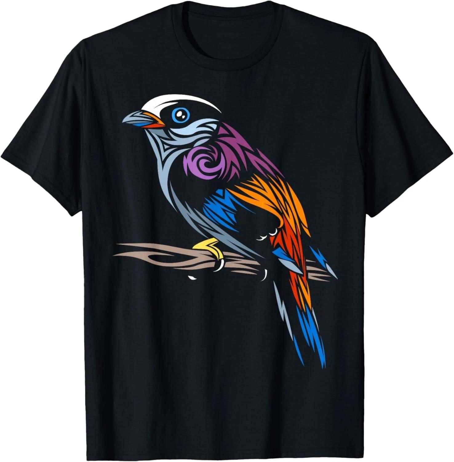 Tribal Sparrow tropical bird T-Shirt Gift Unisex T-Shirt XL