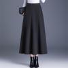 2025 Autumn/Winter Wool Cashmere High-Waisted A-Line Pocket Skirt, Mid-Length.
