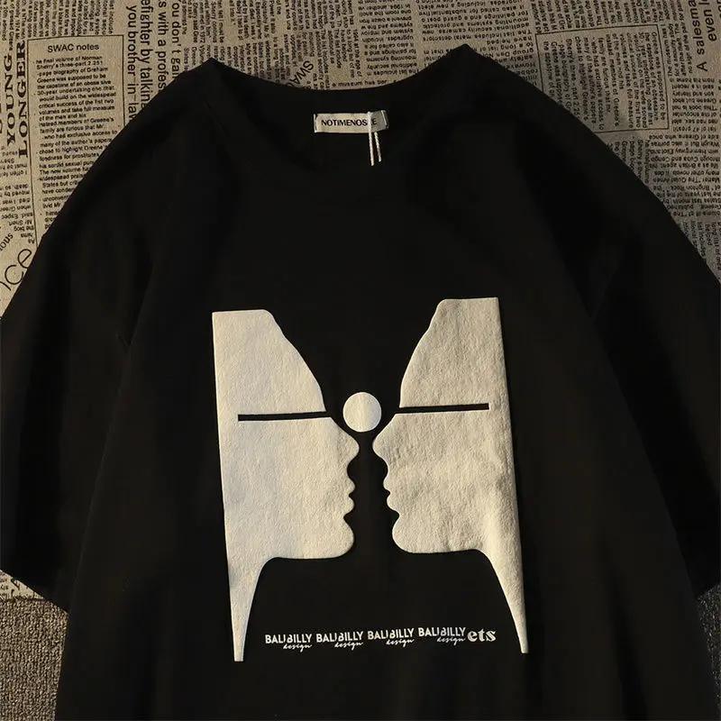 

Летняя мода, тяжелая ретро мужская футболка с английскими буквами из 100% хлопка с принтом и круглым вырезом, высококачественная повседневная уличная футболка для фитнеса S бежевый