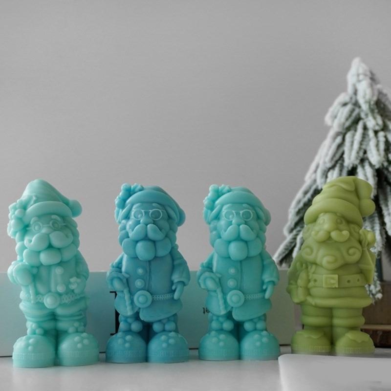 Elastyczna silikonowa forma do formowania świec w kształcie Świętego Mikołaja, forma do aromaterapii, forma do robienia ozdób ręcznie robionych