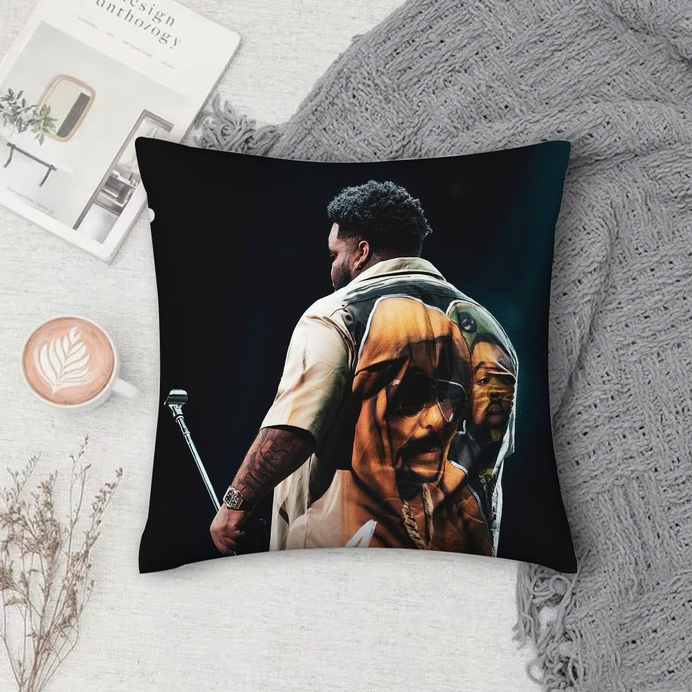 Rapper Rod Wave Last Lap Pillow Case Square Double-Sided Printing Short Plush Sofa Cushion Cover Bedroom Bedside Pillow