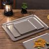 Rechteckige Edelstahl-Schale Retro Rustikale BBQ-Platte für Braten Industrieller Stil Hot Pot Gericht für Zuhause Camping Küche