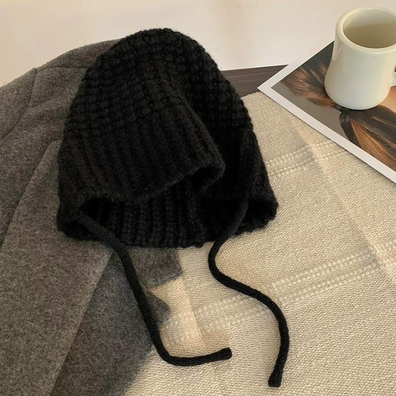 Korean Versatile Bucket Hat Winter  Keep Warm Earmuff Casual Knitted Hat For Women