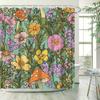 A Whimsical Garden Shower Curtain: Transform Your Bathroom into a Magical Oasis with This Delightful Design Featuring