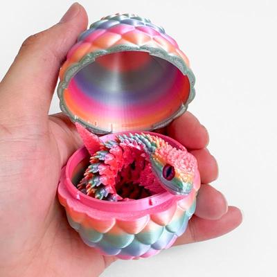 3D-gedrucktes leuchtendes Schlangen-Drachen-Ei-Set mit beweglichen Gelenken - Ornament Spielzeug Handwerk