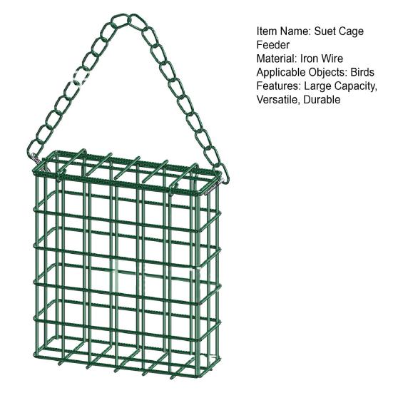 Suet Cage Bird Feeder Outdoor Garden Iron Cages Outside Hanging Suet Feeder Single Suet Cake