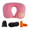 U-shaped Travel Pillow Car Aviation Flight Office Inflatable Neck Pillow Short Plush Cover PVC Support Headrest Soft Care Pad