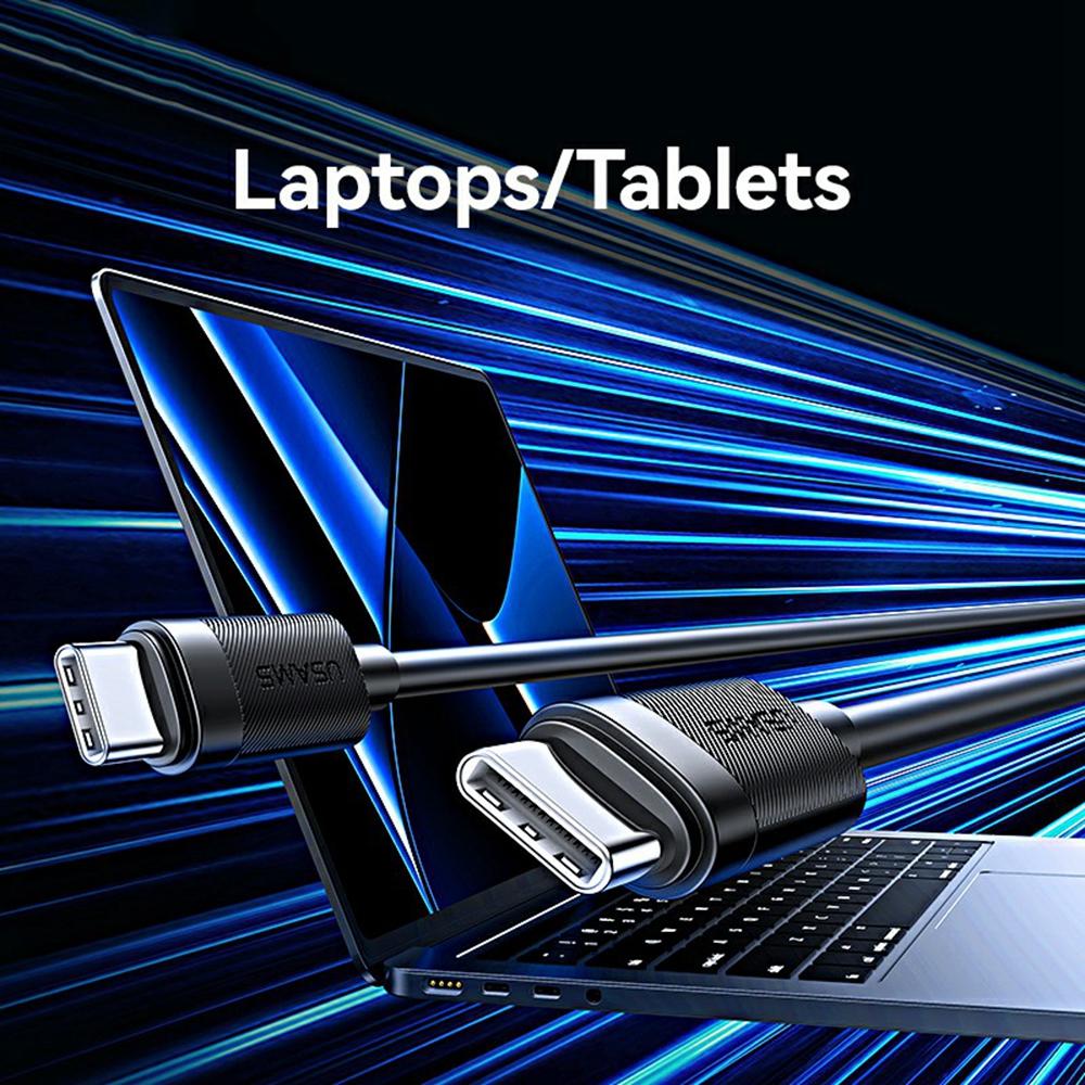USAMS SJ780 U94 1m PD 60W Fast Charging Cable Type-C To Type-C Data Transfer Cord for Smartphone/Laptop/Tablet