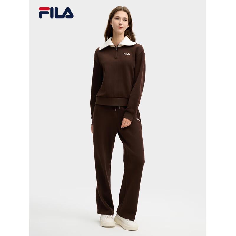 FILA Women's Color-Block Lapel Knit Pullover Sweatshirt