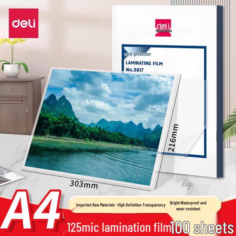 Deli A4 Thermal Laminating Pouches CN plug (adapter included)