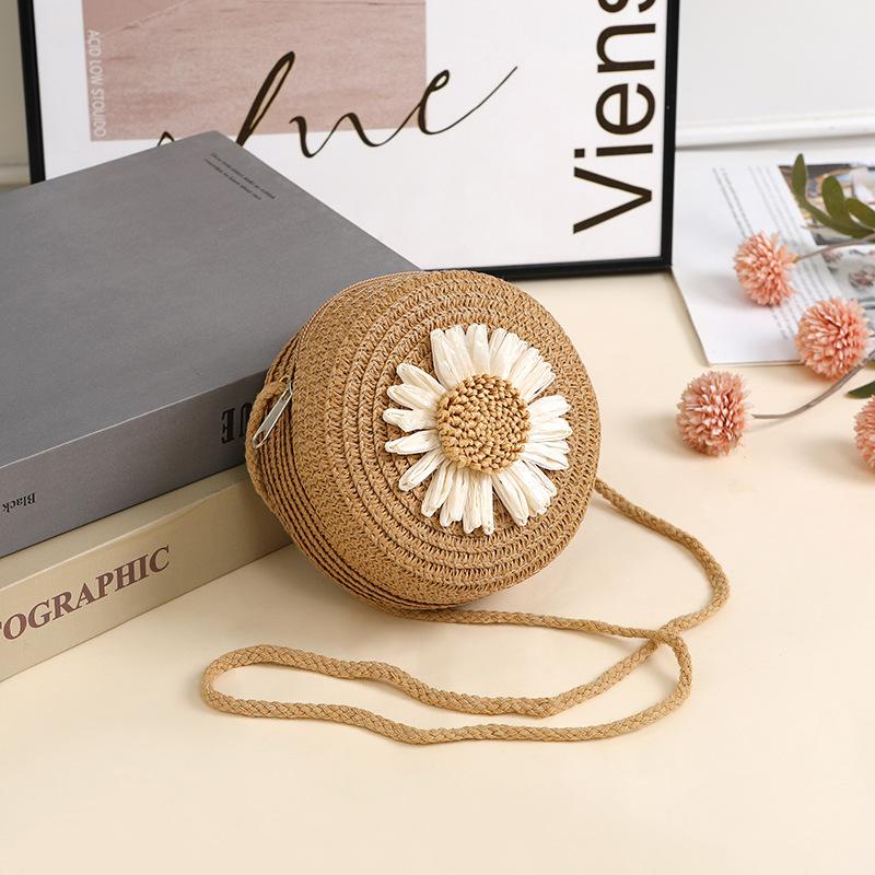 Rustic Raffia Straw Bag Woven Phone Bag Crossbody Female,Beach Straw Small Bag Holiday Style