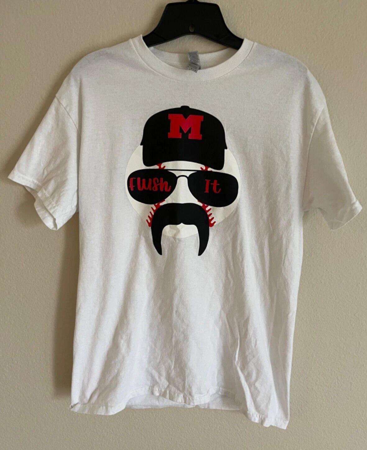 

Gildan flush it Baseball 100% Cotton T-shirt Mens Tees Top Men’s M Short Sleeve Baseball Express Sports S
