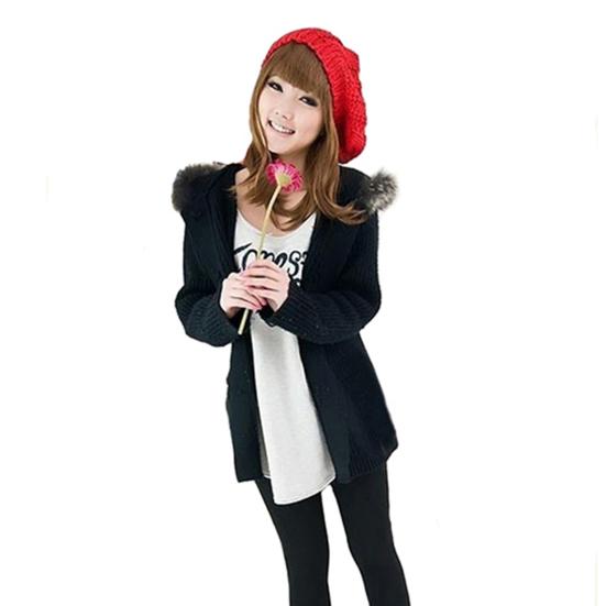 Beret Hat High Elastic Comfortable to Wear Convenient Women Plain Color Knit Beret Hat for Outdoor