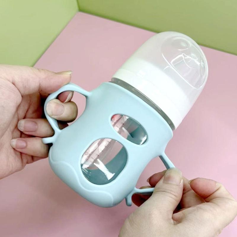 Hitzebeständige Silikon-Babyflaschenhülle mit rutschfestem Griff für sicheren Halt und Hitzeschutz