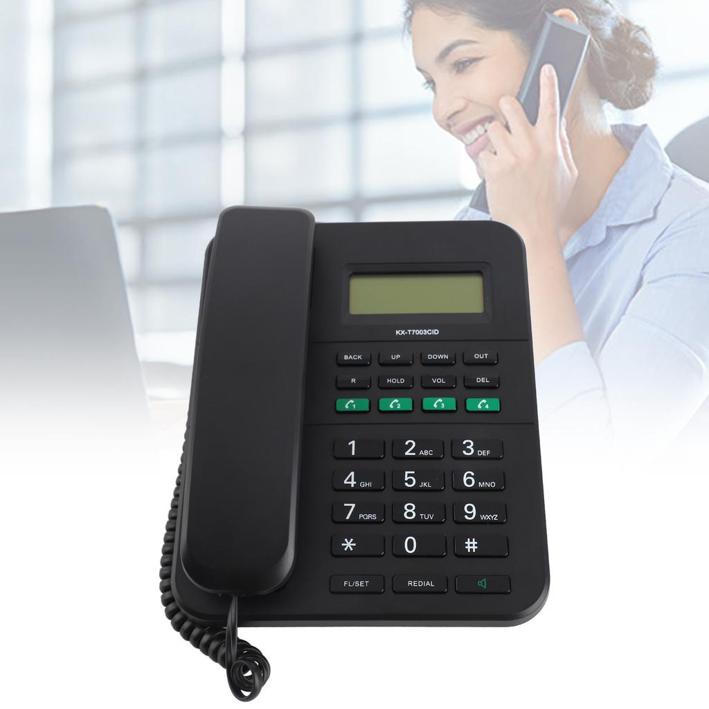 Corded Landline Phone 4 Levels Volume and 5 Levels LCD Brightness   Caller ID HD 16 Bit Display English Corded Phone