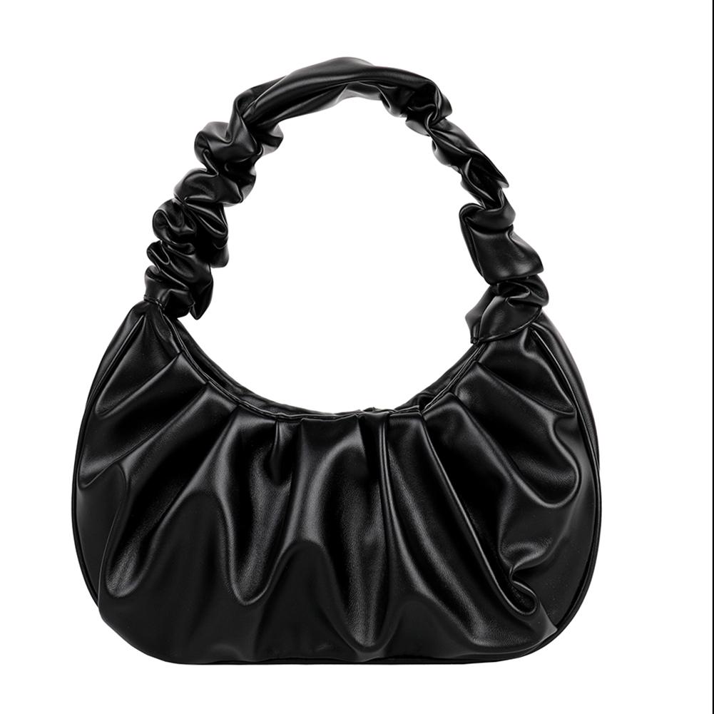 Versatile Pleated PU Leather Handbags Women Fashion Daily Shoulder Bags MIT