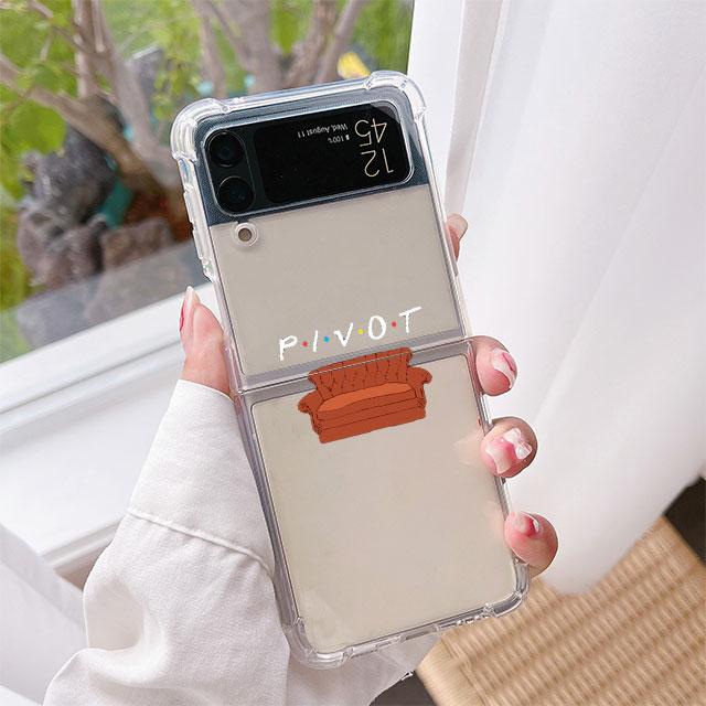 

Central Perk Friends Роскошный чехол для Samsung Galaxy Z Flip 3 4 5G Funda Z Flip3 Прозрачный ПК Жесткий противоударный чехол для телефона Samsung Z Flip4 5G