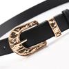Minimalist Pu Alloy Buckle Belt For Women With Irregular Texture For Casual And Office Wear
