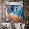 Cliffside Flower Scenery Digital Printing Polyester Wall Tapestry Suitable for Use In Living Rooms Bedrooms Offices Bars Party
