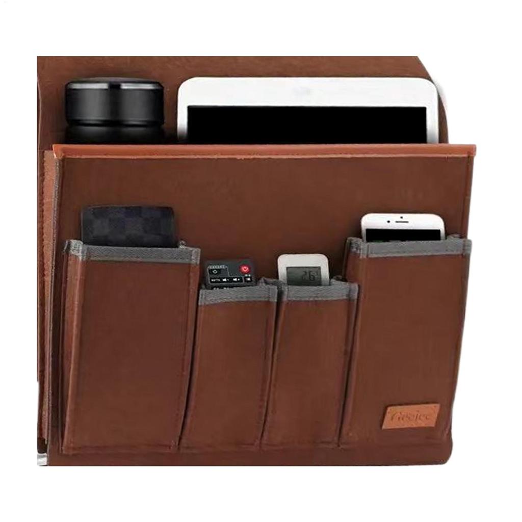 Non-Slip Armrest Organizer for Couch & Bed Multifunctional Storage Pouch with Pockets for Remote, Phone, Book