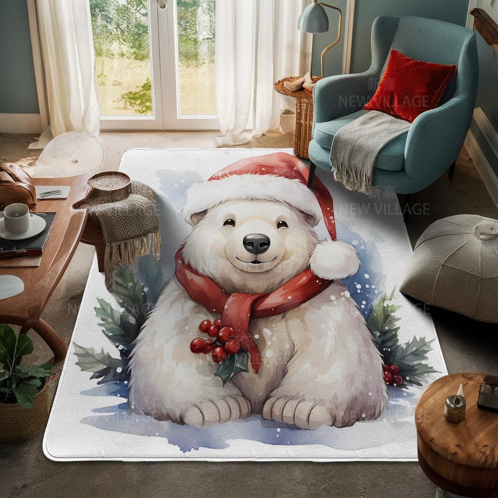 Tapete de entrada da casa Tapete de porta de casa Sala de estar Banho Pé banheiro antiderrapante tapetes de absorção de água banho Feliz Natal inverno