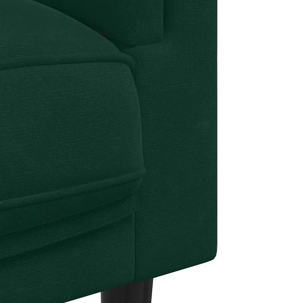 3 Piece Sofa Set with Cushions Dark Green Velvet