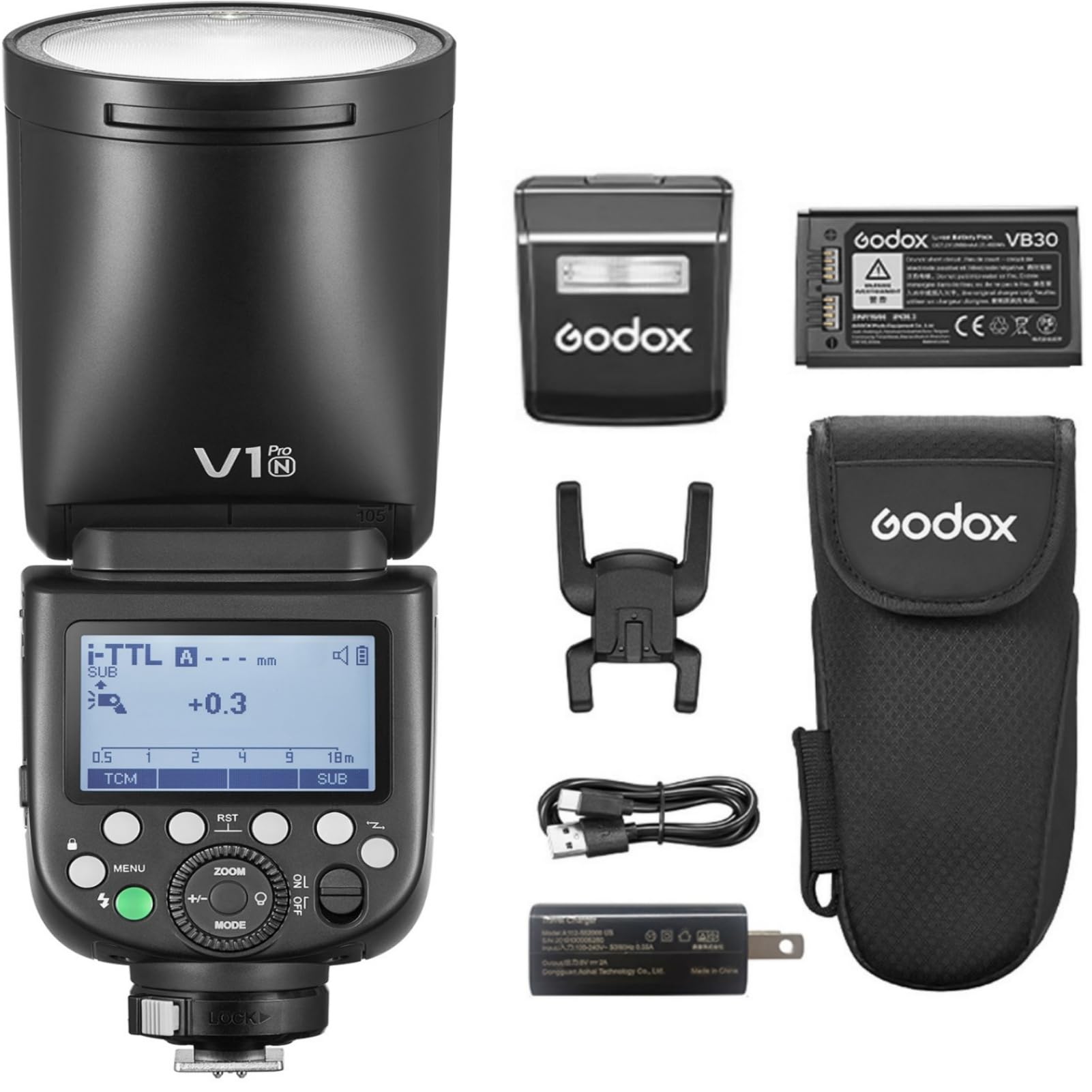 

Авторизований спалах GODOX V1 PRO N, сумісний із Nikon 76WS TTL Round Head [Дилер GODOX] чорний