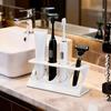 Toothbrush Holder Stand for Bathroom: Ventilated Organizer with Slots for Electric Toothbrushes, Toothpaste, Razors & Small Comb