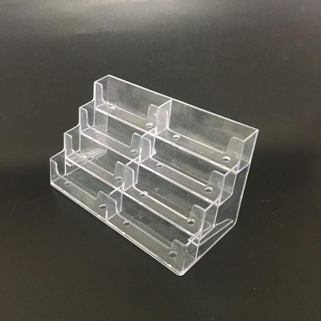 4 Layers 8 Cells Business Card Holder Multi-Layer Plastic Desktop Business Card Box Name Card Display Stand Card Storage Box