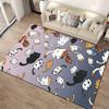 Cute Cartoon Cats Pattern Gradient Background Carpet for Home Decor Suitable for Use As an Anti-slip for Room and Bedroom Sofas