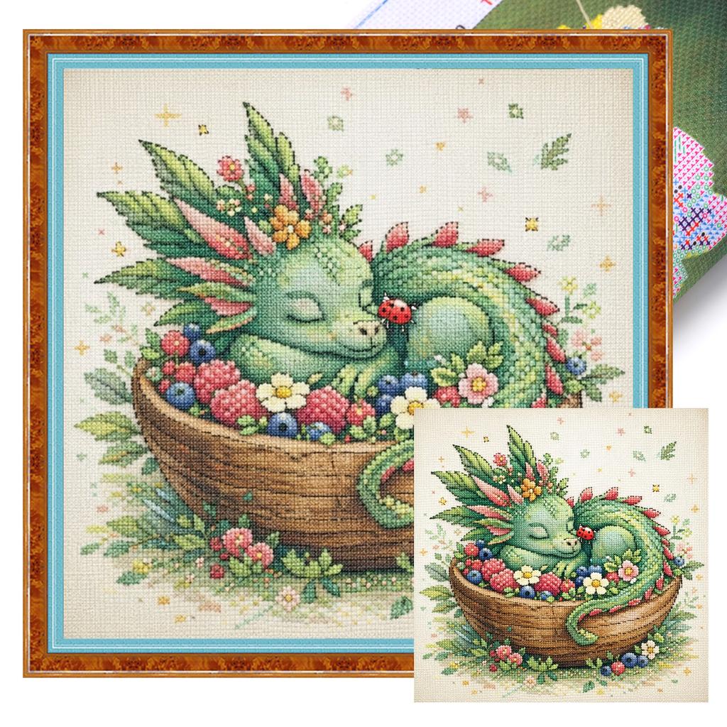 Dragon Full 14CT DIY Stamped Cross Stitch Kits for Beginners Adults Home Wall Decor Embroidery Needlepoint Starter Kits 40x40cm