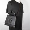 LOEWE Barcelona Handbag 2WAYShoulder black Embossed Leather Women Used