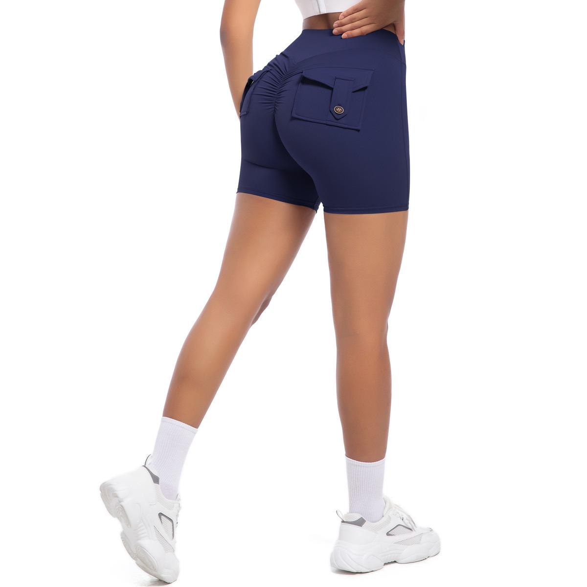 

European-American High Waist Elastic Peach Butt Leggings - Quick-Dry Yoga, Running & Fitness Pants with Hip Lifting Button. Large