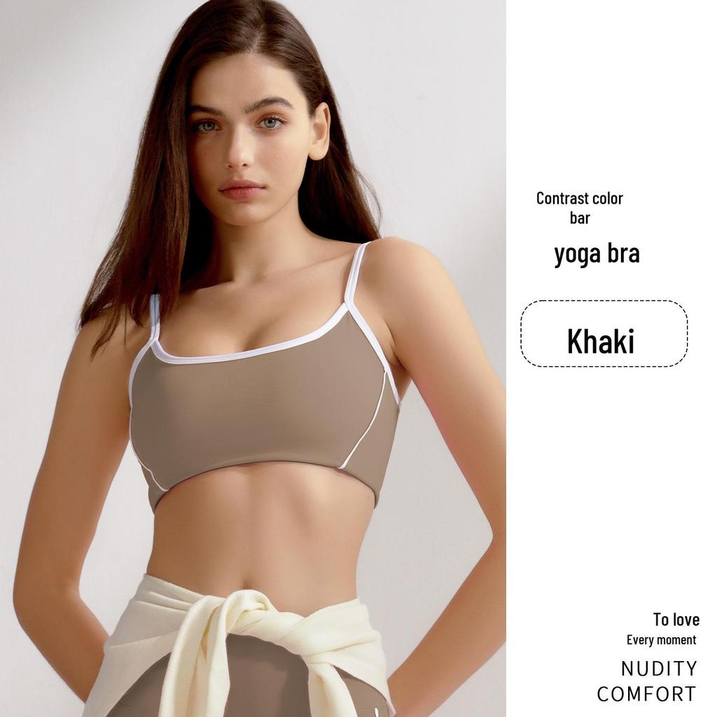 Women's Shockproof Cross-Border Sports Bra: High-Intensity, Thin Shoulder Strap, Beautiful Back, Removable Padding Yoga Vest