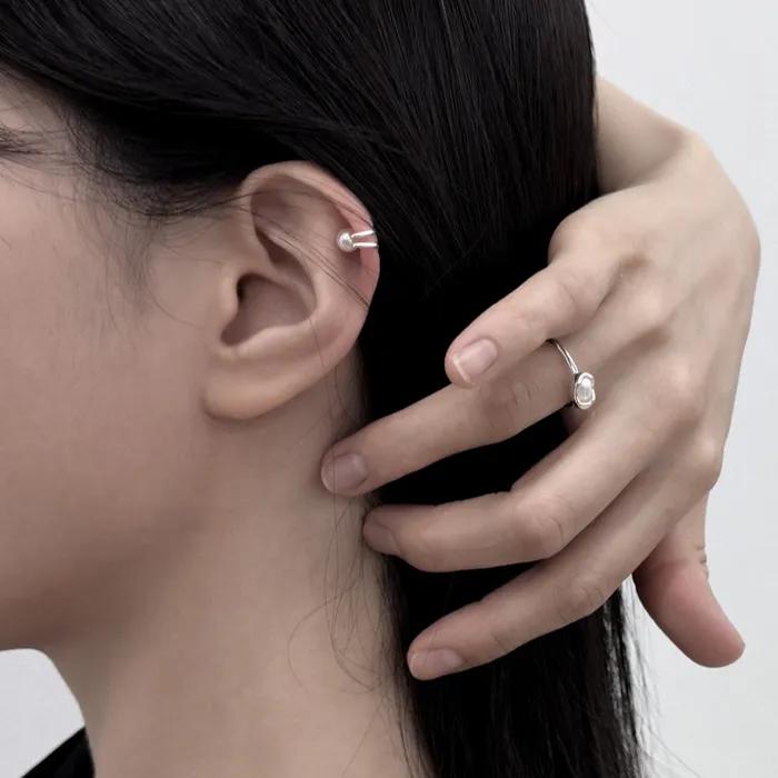 [925 silver] Sway Pearl Ear Cuff
