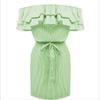 Premium Quality Women's Fashion Summer Casual Beach Mini Dress With Ruffle Off Shoulder Design