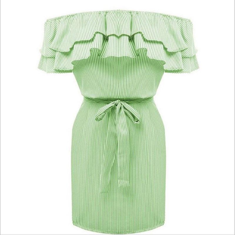 Premium Quality Women's Fashion Summer Casual Beach Mini Dress With Ruffle Off Shoulder Design