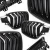 BMW 3 F30 / F31 11-15 BERLINA / STATION WAGON griglie tra i fari (reni) set sinistra + destra DOPPIA BARRA NERA LUCIDA