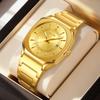 Mens Wristwatch Square Quartz Watches Waterproof, Date Function, Stainless Steel Band & Buckle